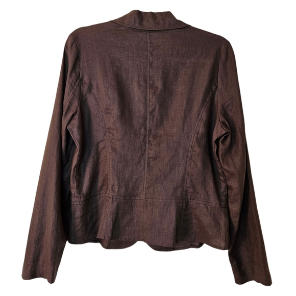 Willi Smith Linen Blazer  Women's 14 Brown Lightweight - Picture 2 of 7